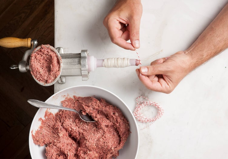 Darm, Garn, Brät, Hände