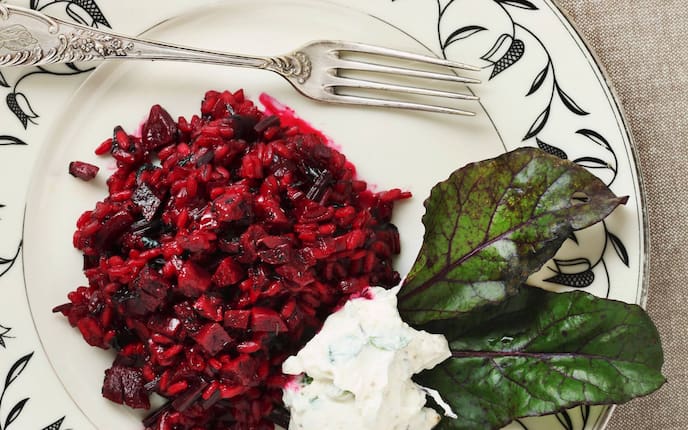 Rote Rüben, Risotto, Reis, Sauce, Salat, Hauptspeise, vegetarisch, Servus Rezept