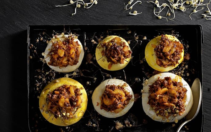 Gefüllte Rüben, Faschiertes, Ofengemüse, Servus Rezept