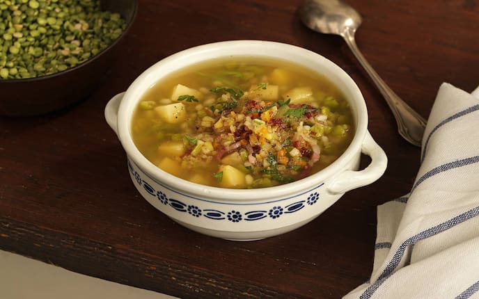 Wiener Rumford-Suppe, Suppe, Kartoffel, Trockenerbsen, Speck, Hauptspeise, Servus Rezept