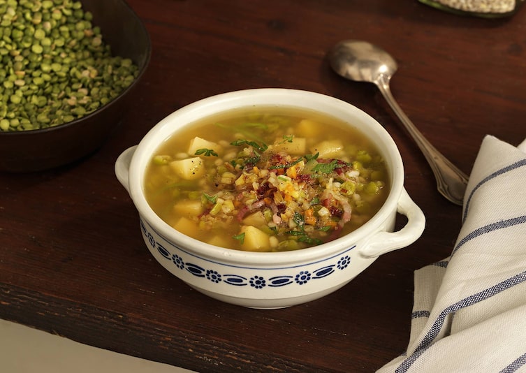 Wiener Rumford-Suppe, Suppe, Kartoffel, Trockenerbsen, Speck, Hauptspeise, Servus Rezept