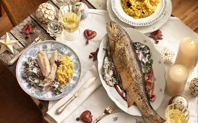 Saibling mit Gewürzreis, Rezept, Servus