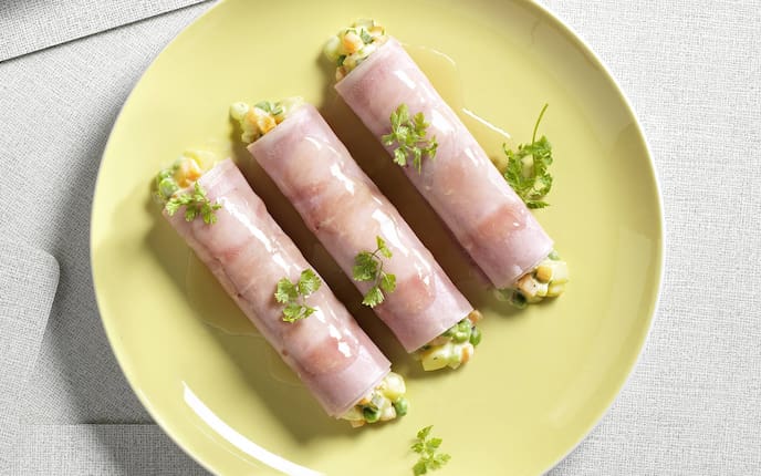 Schinkenrolle, Vorspeise, Rezept, Servus