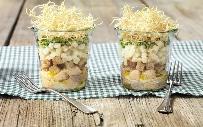 Sellerie mit Lachsforelle im Glas, Servus, Rezept