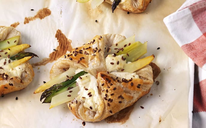 Spargel-Golatschen, Spargel, Rezept, Blätterteig