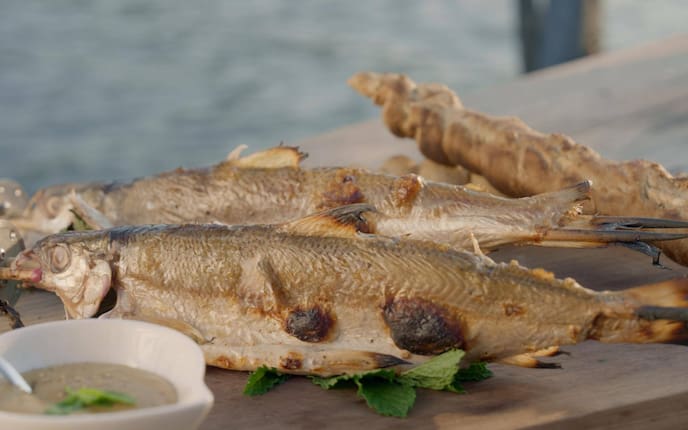 Steckerlfisch, Steckerlbrot, Kürbiskernmayonnaise, Paula Bründl, Weißensee