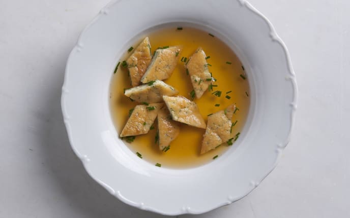 Erbsenschöberl, Schöberl, Suppeneinlage, Rezept