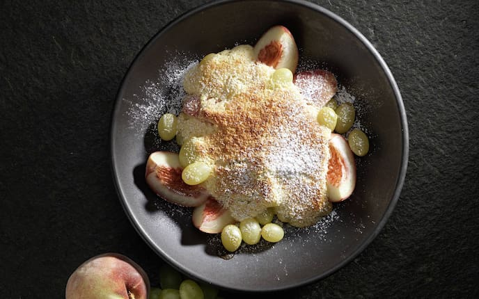 Weingartenpfirsich überbacken (Bild: Eisenhut & Mayer)