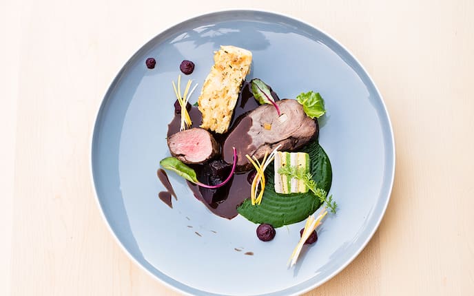 Gemsentafelspitz, Spinat, Rote Beete, Rezept