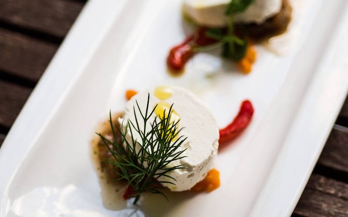 Ziegenkäse, Vorspeise, Kräuter, Bärlauchpesto