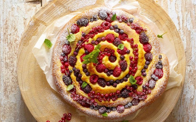 Rezept, Zitronenschnecke mit Beeren
