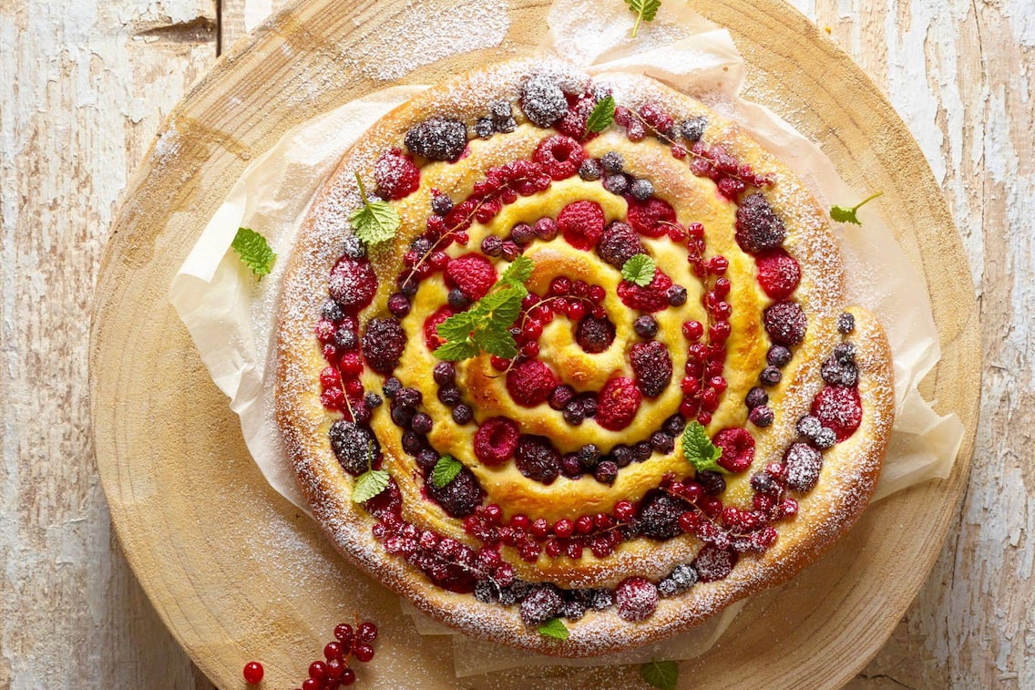 Rezept, Zitronenschnecke mit Beeren