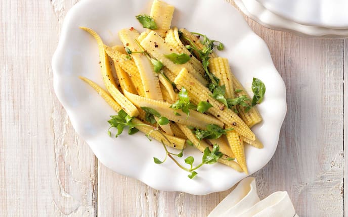 Zuckermais, Vogelmiere, Vorspeise, Salat, Servus Rezept
