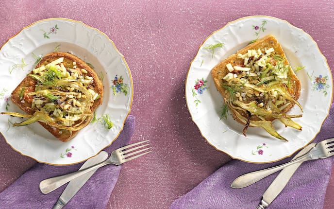 Röstbrot, Fenchelsalat, Vorspeise