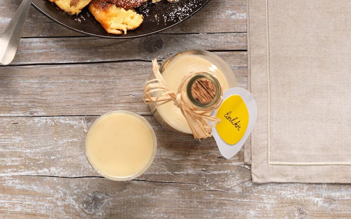 Eierlikör, Flasche, Glas, Rezept