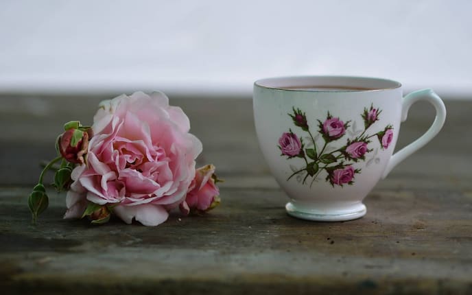 Tasse, Tee, Teetasse, Rose